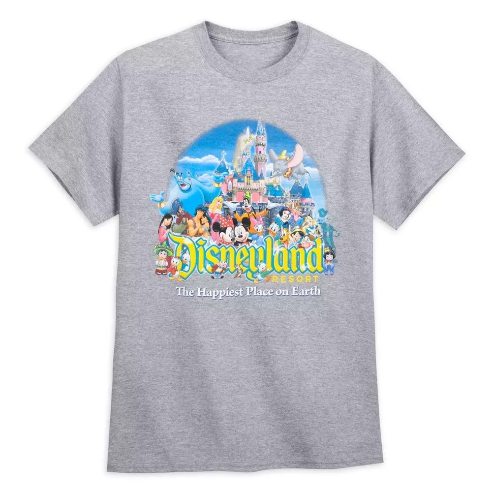 Grey Disneyland The Happiest Place on Earth Tee